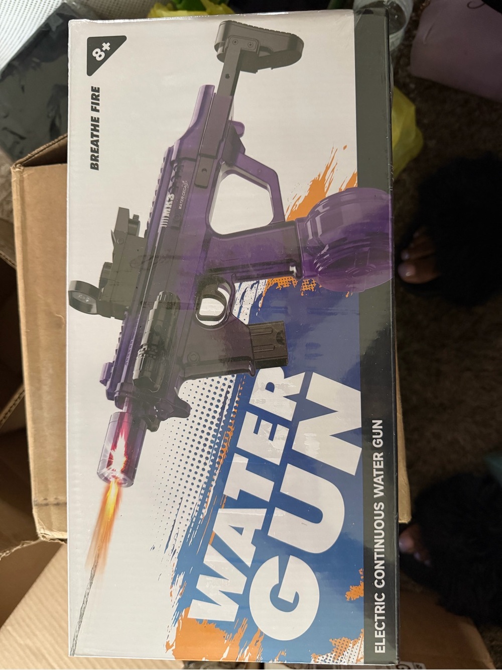 Purple Electric Water Gun - Continuous Spray